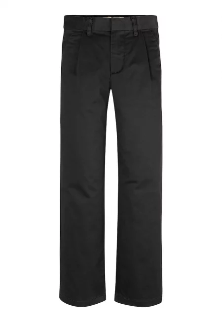 Панталон с памук и лого - Черен