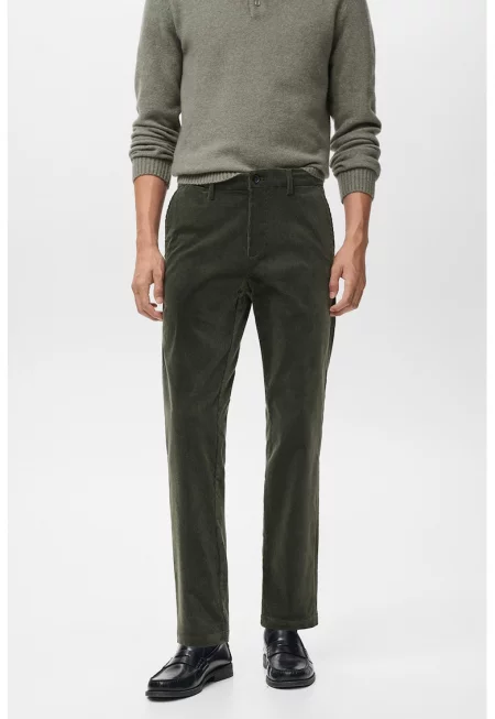 Панталон с прав крачол и кадифен ефект