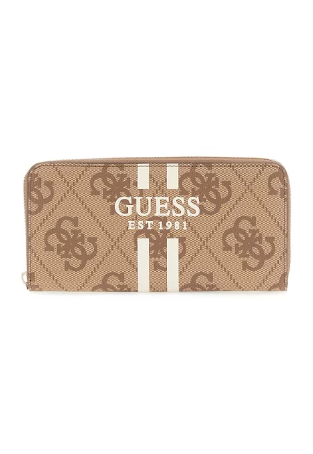 Портфейл с цип и монограм - Камел