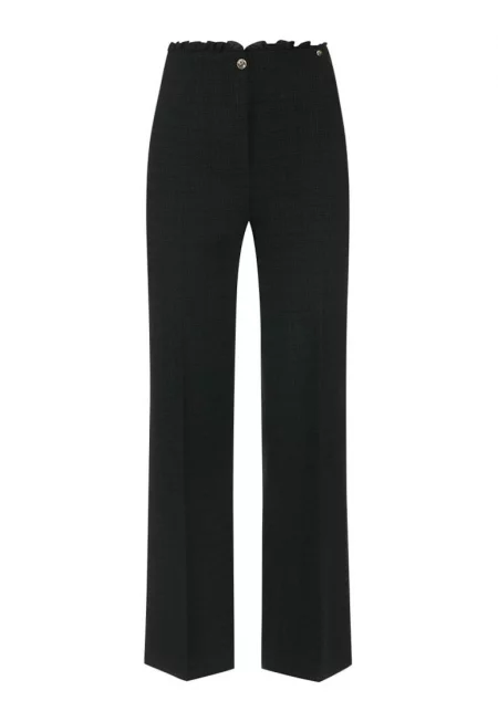 Прави панталони от туид с набори