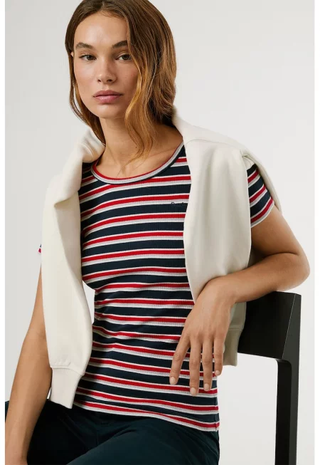 Раирана тениска с памук