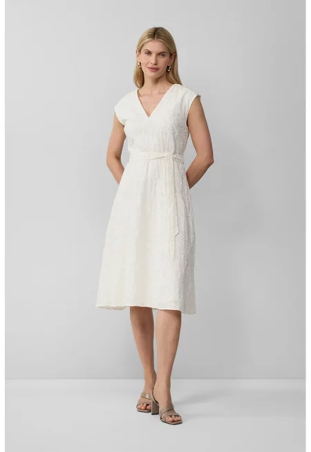 Разкроена рокля Сан Гало - Бял