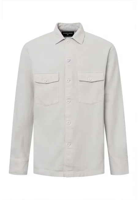 Риза овърсайз с предни джобове - Сив