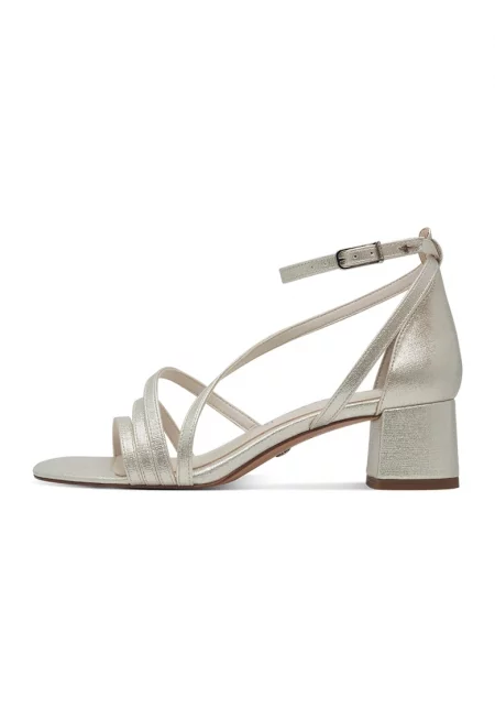 Сандали от еко кожа с ток - Сребрист