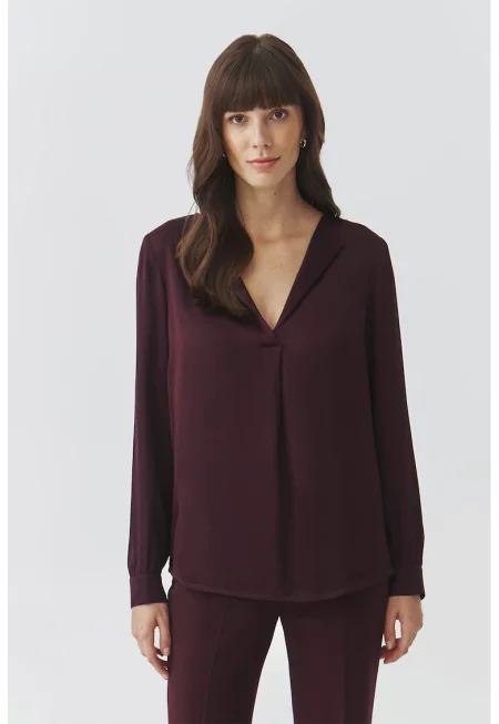 Сатинирана блуза - Тъмно лилаво