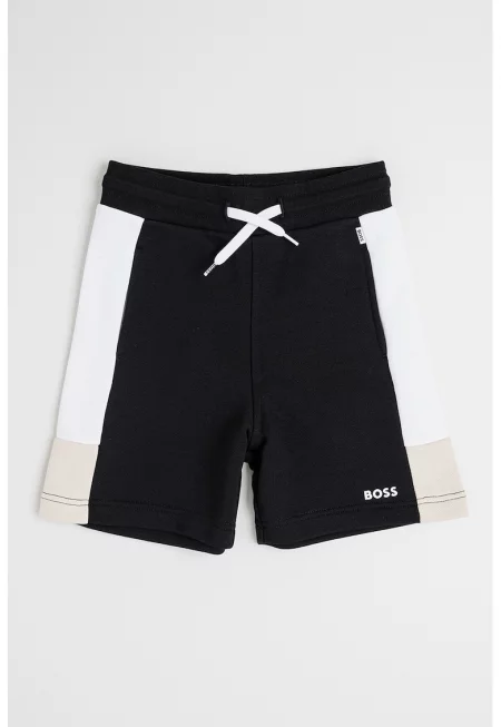 Шорти с памук с регулираща се талия - Бял/Черен