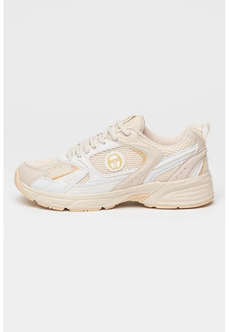 Синтетични спортни обувки с мрежа - Бял/Светло бежово