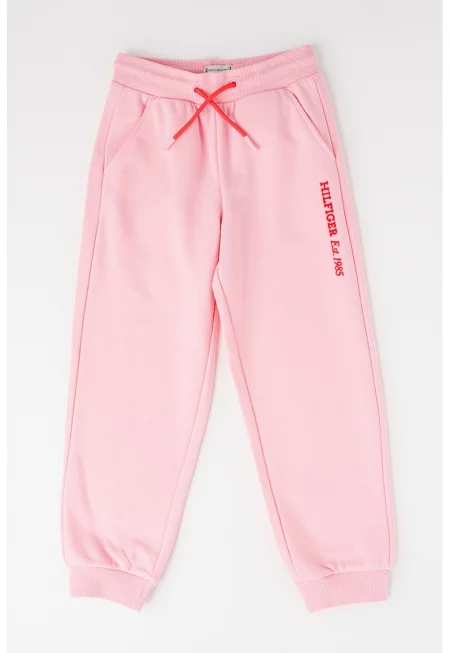 Спортен панталон с органичен памук с джобове - Пастелнорозов