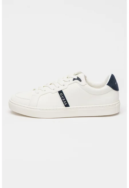 Спортни обувки с лого - Мръснобял/Тъмносин