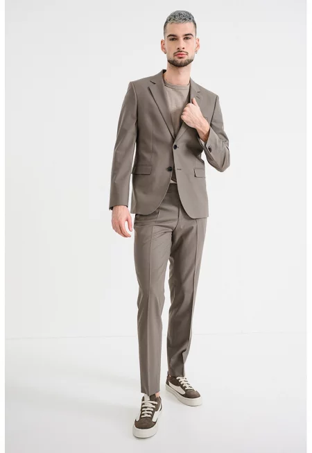 Стандартен костюм Arti-Hesten с вълна - Сиво-бежов