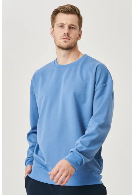 Суитшърт с овално деколте и паднали ръкави