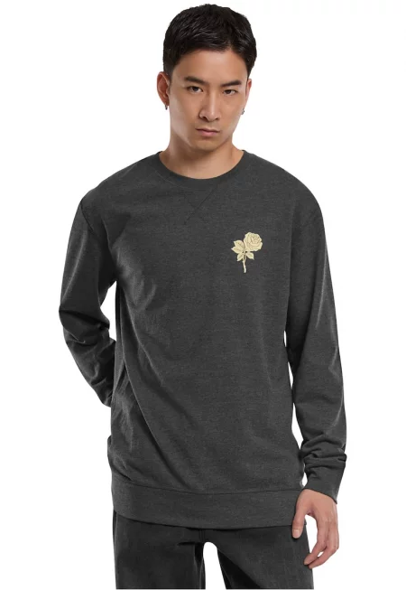 Суитшърт с памук с овално деколте