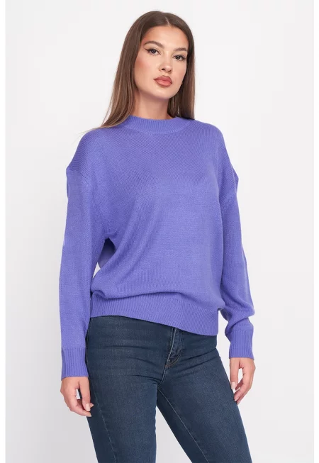 Свободен пуловер с паднали ръкави