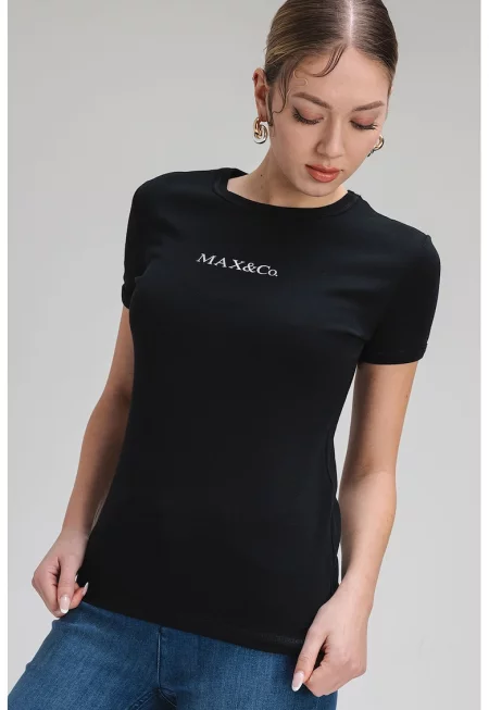 Тениска Logotee с принт - Черен