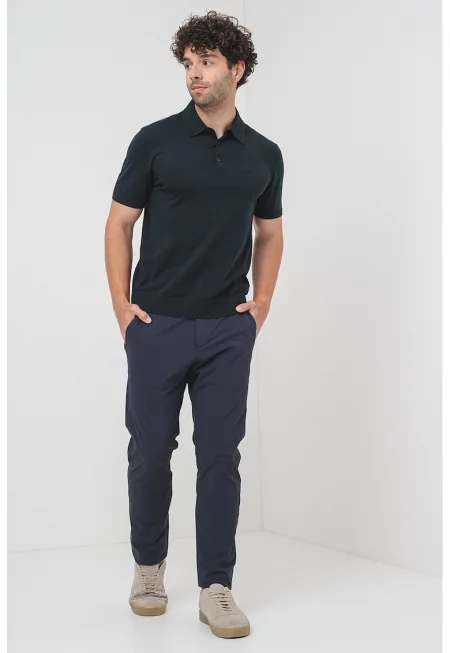 Тениска с яка - Бледозелен