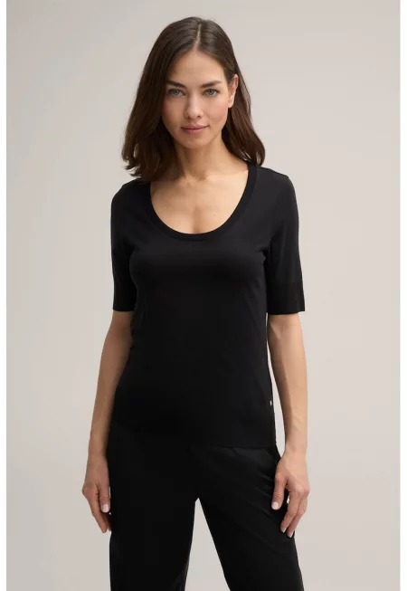 УИНДСОР - Тениска с нормална кройка и кръгло деколте - Черен