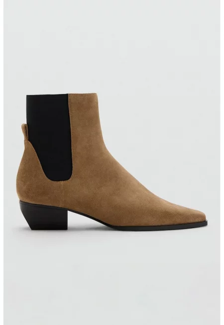 Велурени боти - Черен/Светлокафяв