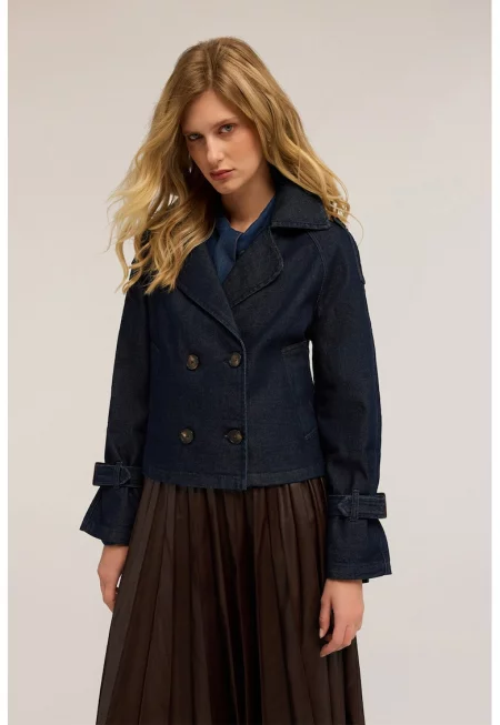 Яке от деним с раздвоен ревер