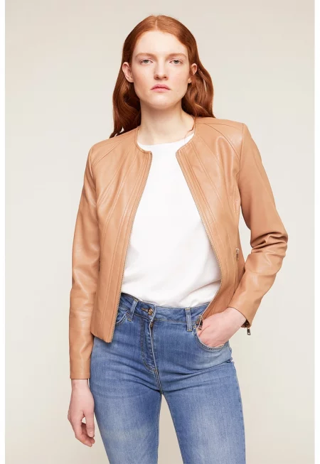 Яке от еко кожа с цип