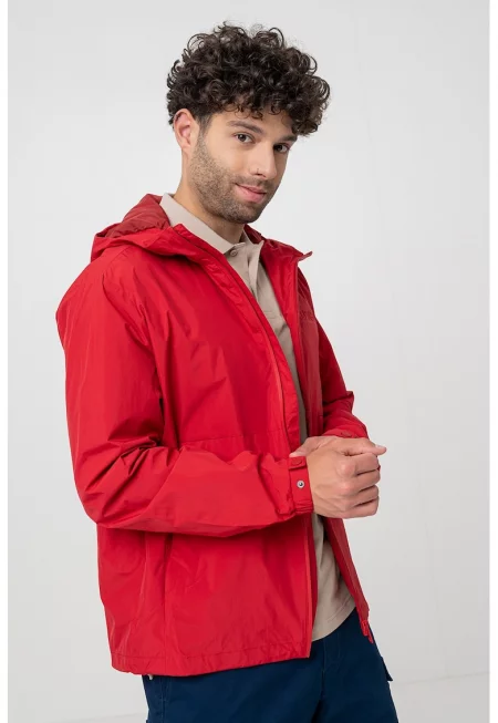 Яке с качулка и цип - Червен