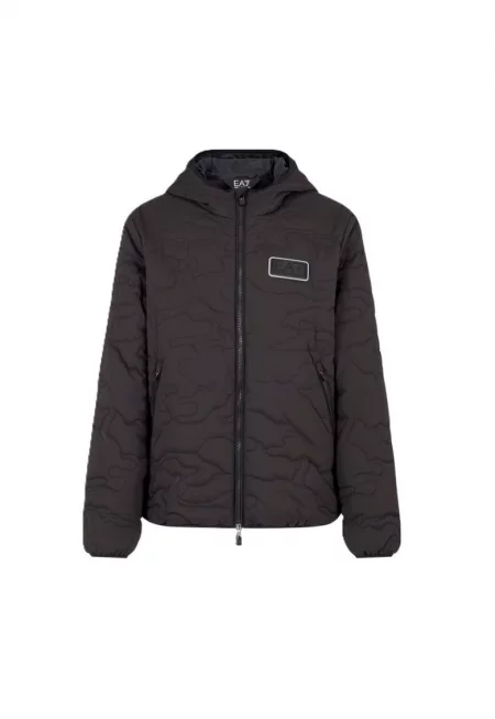Яке  за мъже - m down medium hooded jacket camou - 6DPB69-PNHQZ-1200 - Черно - Черен