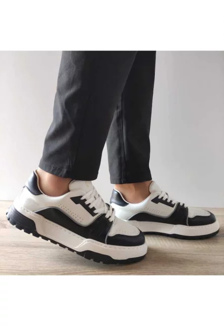 1187 Мъжки обувки Бяло с Черно - Бяло