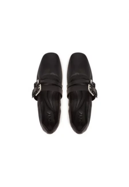 Балерини  K1556997 - Естествена кожа - Черен - Черен