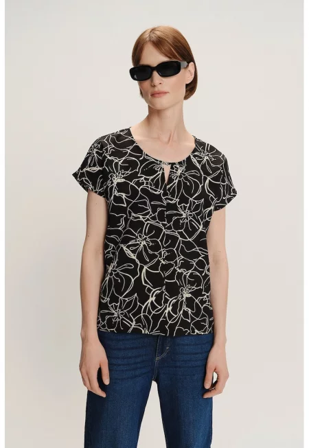 Блуза с принт и къси ръкави