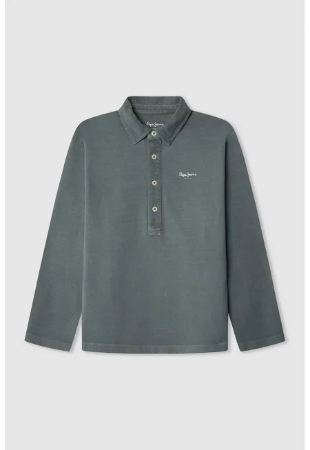 Блуза с яка и лого