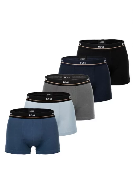 Боксерки с лого на талията - 5 чифта - Черен/Сив/Син