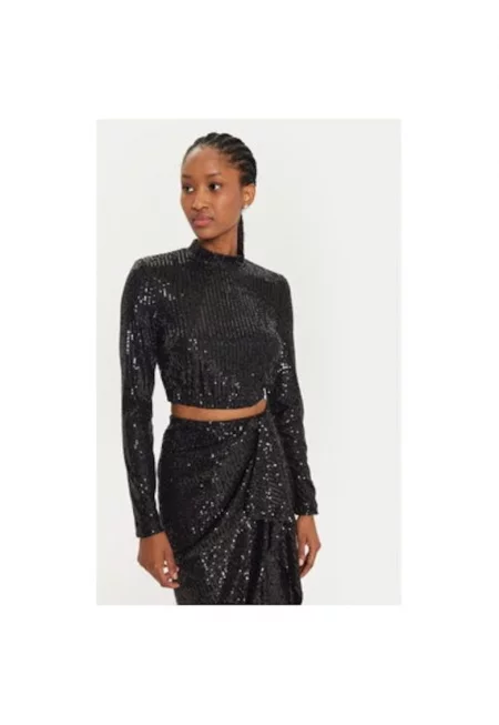 Дамска блуза -  304936074 - Полиестер - Черен - Черен