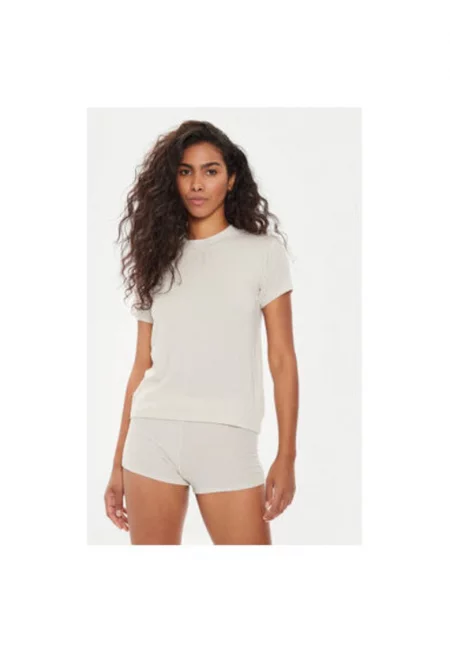 Дамска тениска -  303927417 - Модал/Вълна - Бежов