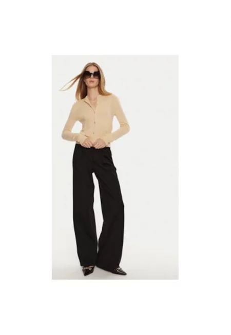 Дамски панталон -  304525551 - Вискоза/Полиамид - Черен