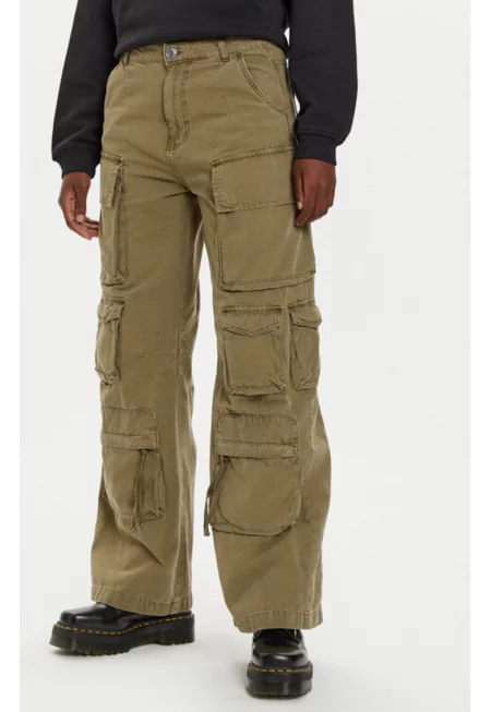 Дамски панталон  304543074 - Памук - Зелен