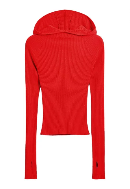 Дамски пуловер  25SWJF19 - Вискоза/Полиестер - Червен - Червен