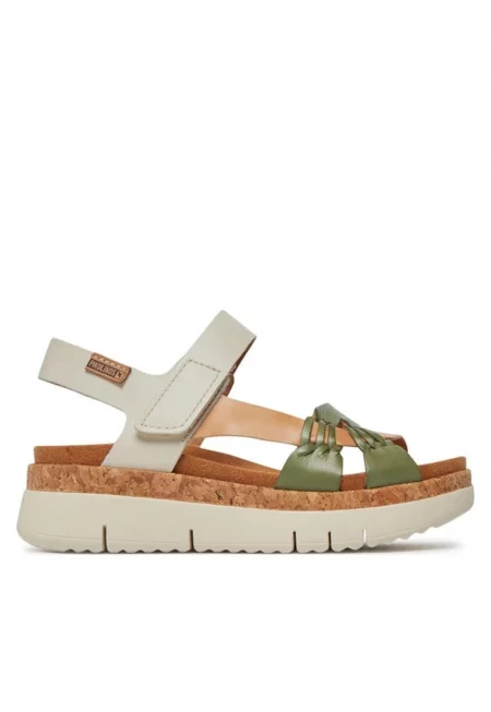 Дамски сандали  303681425 - Естествена кожа - Зелени