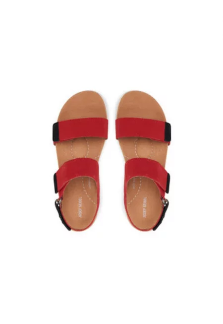 Дамски сандали - 97304 -  Естествена кожа - Червен