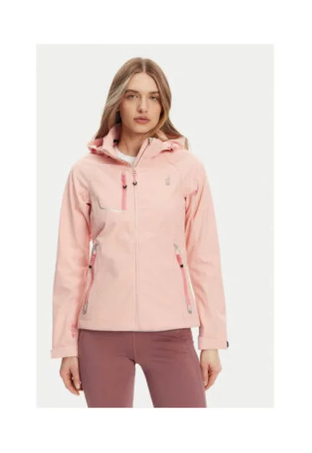 Дамски суитшърт  светло коралов - полиестер - еластан