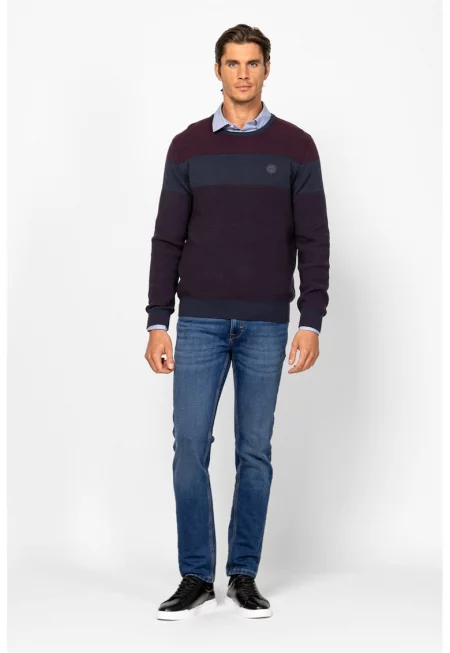 Фино плетен памучен пуловер с апликация