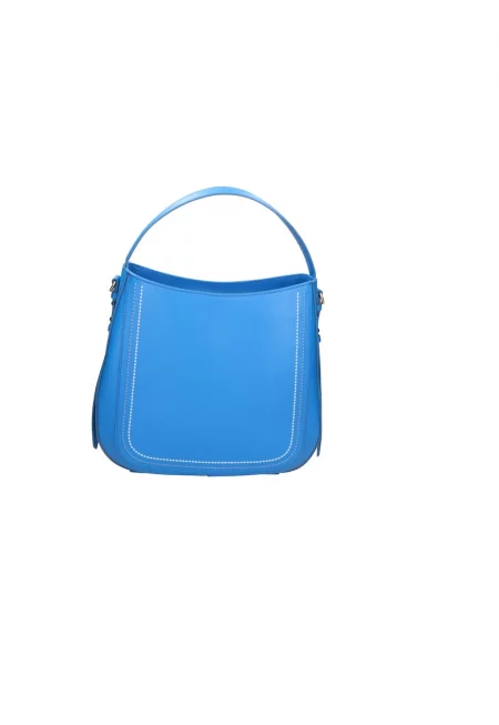 Handbag - Кожена чанта 24509 с отделяща се презрамка - Светлосин