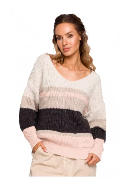 Класически пуловер  на райе