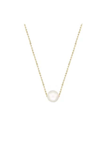 Колие Злато 585 -14К с култивирана перла - верижка 42 см