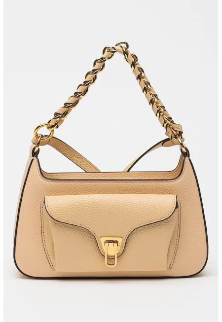 Кожена чанта през рамо Beat Generatio - Бледооранжев