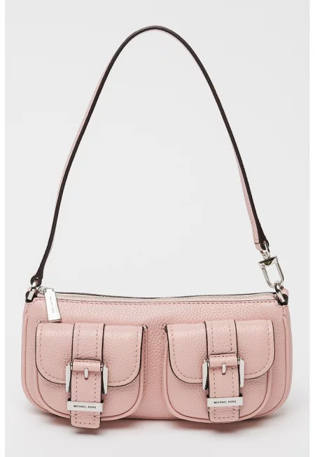 Кожена чанта през рамо Zoe с релеф