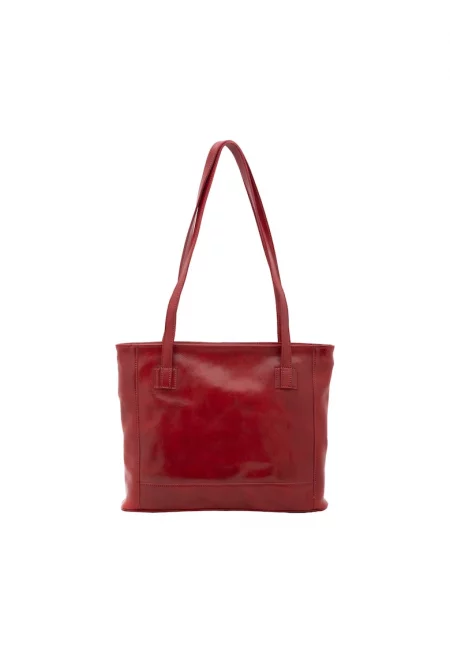 Кожена чанта за рамо - Червен