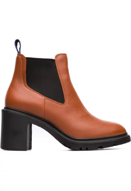 Кожени боти челси Whitnee с масивен ток