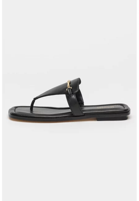 Кожени чехли Lena - Черен