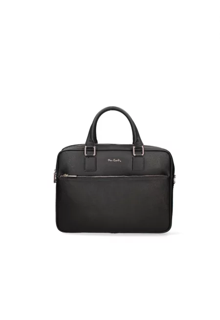 Кожено куфарче с външен джоб - Черен