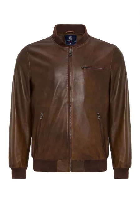 Кожено яке с джобове с цип