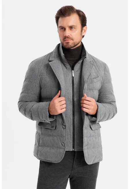 Лек ватиран шакет - Tъмносив